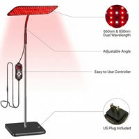 660Nm 850Nm LED Red Light Therapy Panel with Stand near Infrared Therapy Lamp Devices for Body Muscle Relax and Skin Care — infographic