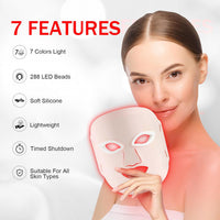Red Light Therapy Mask, Red Light Therapy for Face, 7 Colors LED Facial Mask for Wrinkle Remove & anti Aging, Skin Care Home Travel Use,Pink (Upgraded Version)