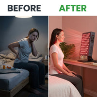 Red Light Therapy, Red near Infrared LED Panel, 72 Quad Chip Flicker Free Leds, Ultra Series, Clinical Grade Device - Popular — Before & After