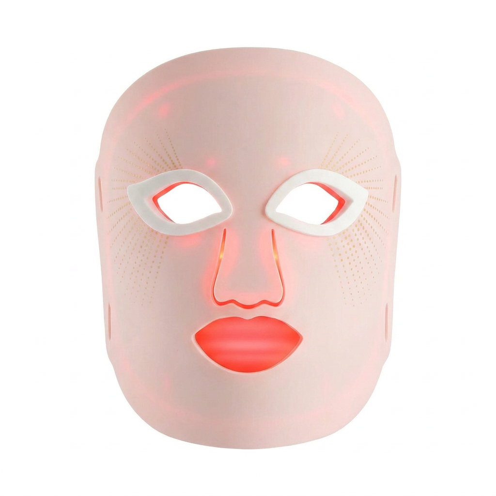Red Light Therapy Mask, Red Light Therapy for Face, 7 Colors LED Facial Mask for Wrinkle Remove & anti Aging, Skin Care Home Travel Use,Pink (Upgraded Version) — Studio Shot