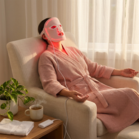 Red Light Therapy Mask, Red Light Therapy for Face, 7 Colors LED Facial Mask for Wrinkle Remove & anti Aging, Skin Care Home Travel Use,Pink (Upgraded Version) — Lifestyle