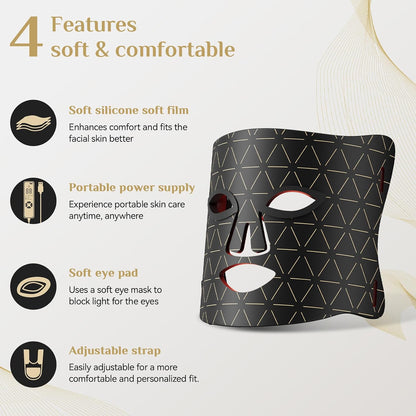 Red Light Therapy Mask for Face, LED Face Mask Light Therapy with Red 630±5Nm & NIR 830Nm, Body Beauty Machine for Care at Home