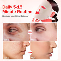 Red Light Therapy Mask, Red Light Therapy for Face, 7 Colors LED Facial Mask for Wrinkle Remove & anti Aging, Skin Care Home Travel Use,Pink (Upgraded Version)