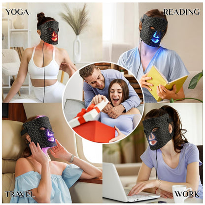 Red Light Therapy Mask for Face, LED Face Mask Light Therapy with Red 630±5Nm & NIR 830Nm, Body Beauty Machine for Care at Home
